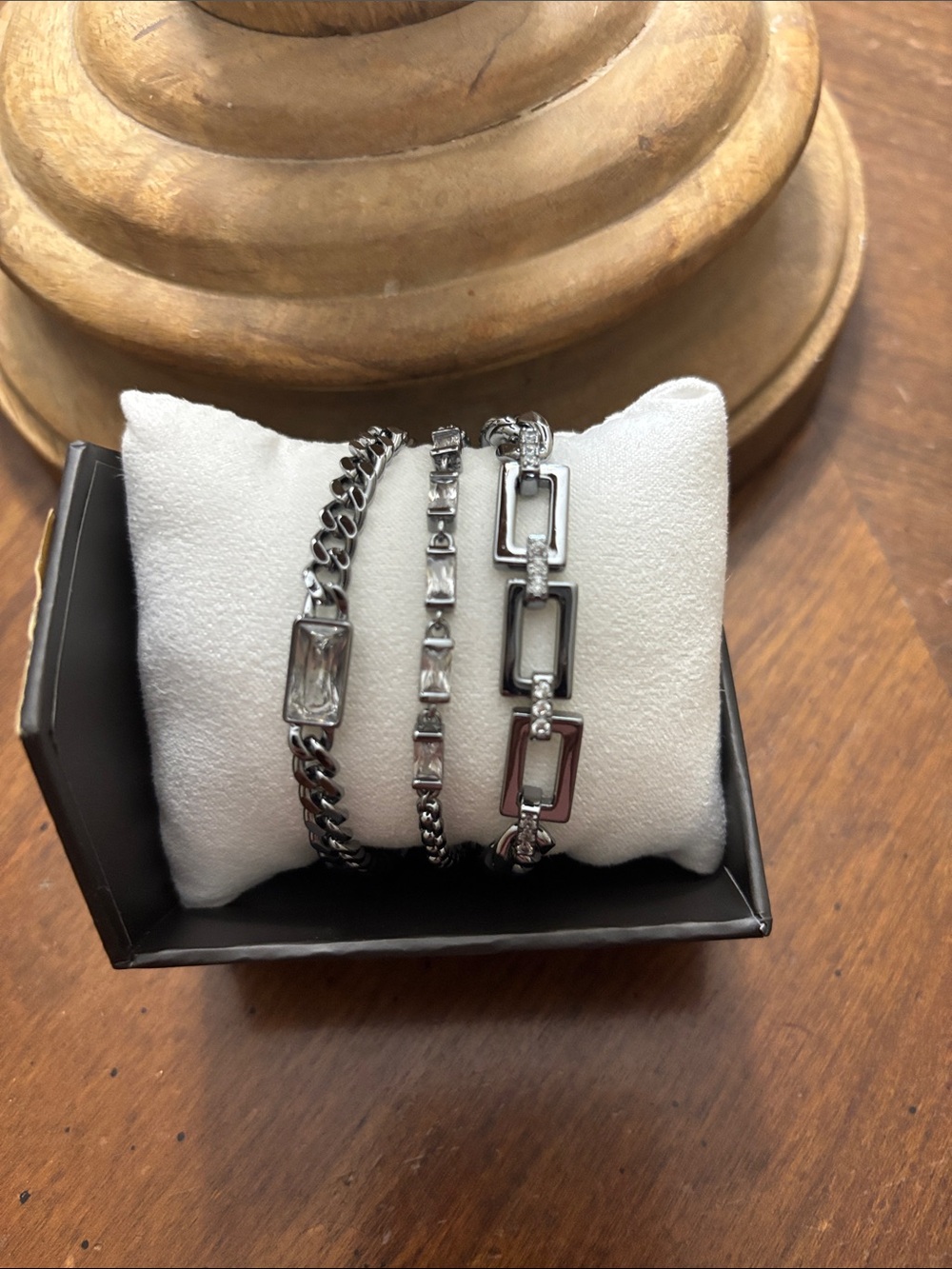 BP adjustable Hematite-Plated Bracelet with Cubic Zirconia